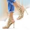 Caged Cutout Sandals in Gold